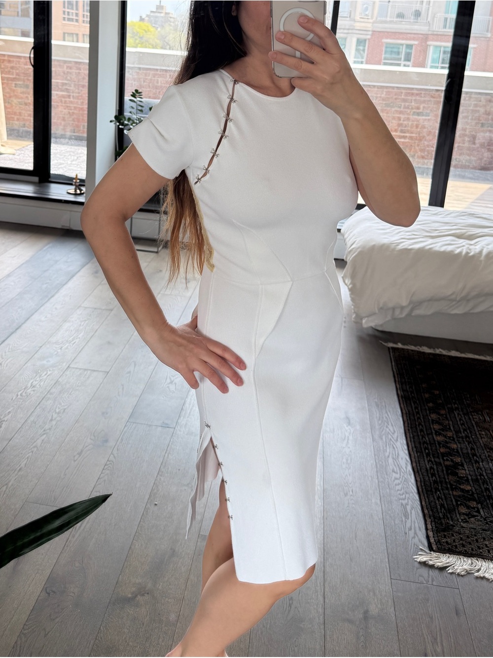 Giambattista Valli White Lace Back Dress